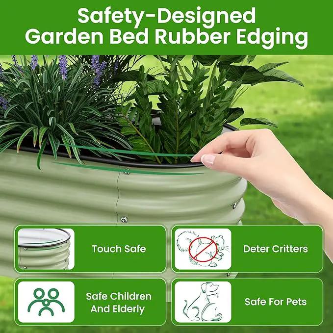 6.5X2X1.4 FT Raised Garden Bed for Outdoors - Galvanized Planter Raised Beds, Metal Planter Box for Vegetables,Flowers, Herbs, and Succulents(Light Green) by GreenHaven Gardens