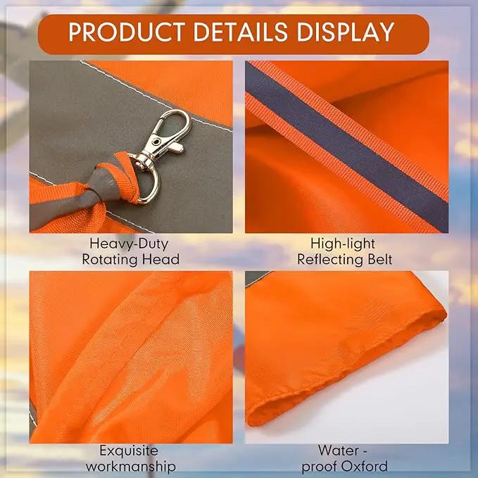 2 Pcs Airport Windsocks Measurement Sock Bag with Reflective Belt Oxford Fabric Ripstop Wind Sock Wind Direction Indicator Windsocks Outdoor Aviation Flag for Airport Farm, 31.5 Inch, 39 Inch(Orange) by GreenHaven Gardens