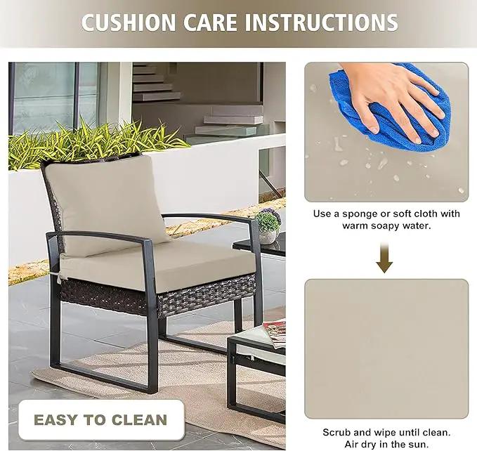 22"x22" Outdoor Cushion for Patio Furniture – Water-Repellent & Fade-Resistant Patio Chair Cushion for Garden, Deck, or Porch – Cream by GreenHaven Gardens