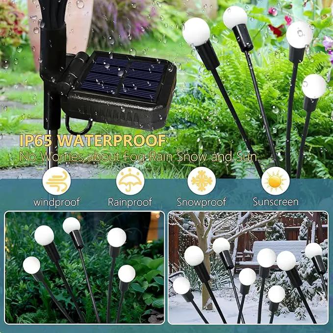 Solar Garden Lights Outdoor, 6 Pack 60 LED Solar Firefly Lights Waterproof, Sway by Wind, Solar Swaying Light for Yard Patio Backyard Garden Planter Flower Bed Pathway Outdoor Decoration (Warm White) by GreenHaven Gardens