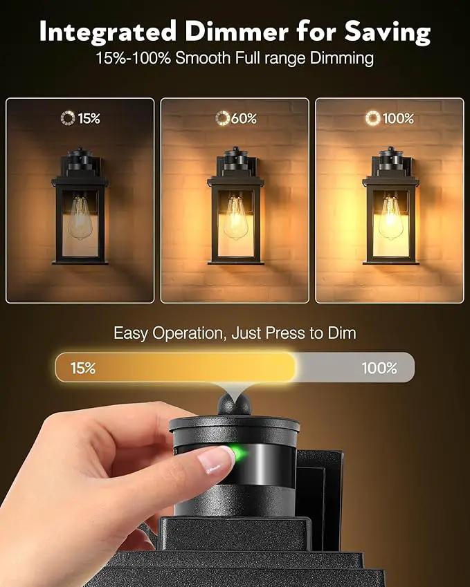 VIANIS Motion Sensor Outdoor Light, 2 Packs Exterior Lights for House, Black Waterproof Dusk to Dawn Outside Porch Lights Lantern for Garage Patio Doorway,Distance Adjustable(Hardwired, not Solar) by GreenHaven Gardens