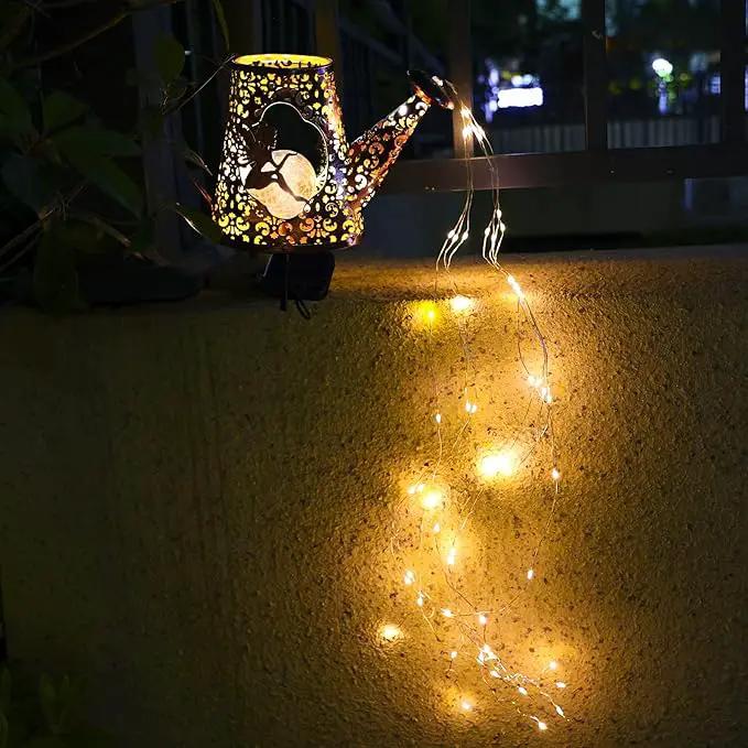 YJFWAL Solar Watering Can with Warm White LED Lights Outdoor Waterproof Fairy Garden Decor for Pathway, Yard, Lawn, Patio Perfect Decorations Gardening Gifts, Birthday Present for Women, Mom, Grandma by GreenHaven Gardens