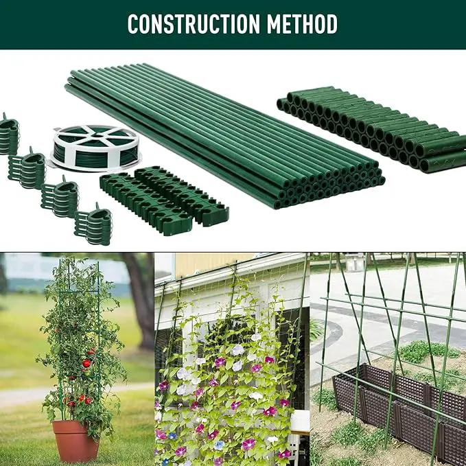 MAXPACE 125pcs Garden Stakes Kit: Includes 40 Sets of Fiberglass Plant Sticks Supports & Accessories for DIY 4ft, 5ft, 6ft, 7ft Stakes for Tomato, Vegetables, Indoor & Outdoor Gardening Supplies by GreenHaven Gardens