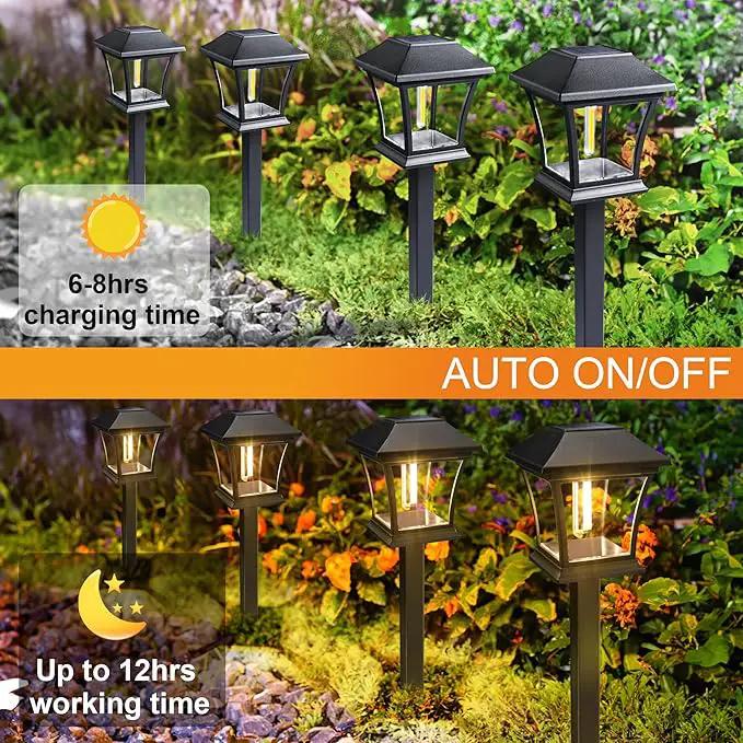 ODEETRONIC Solar Pathway Lights - 6 Pack Solar Garden Lights with Tungsten Filament Bulb, Solar Landscape Lights Outdoor Walkway Lights Waterproof for Lawn Yard Patio Fence Driveway Decor, Warm White by GreenHaven Gardens