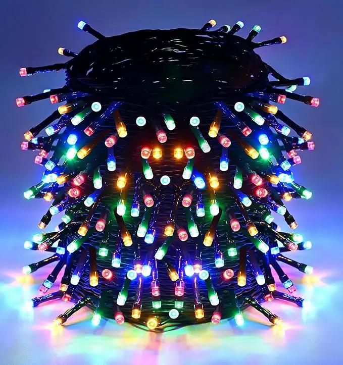Outdoor String Lights, 1000 LED 328Ft Christmas Light with Remote, 8 Lighting Modes, Powered Plug for Wedding Party Garden Tree Yard Indoor Decorations by GreenHaven Gardens