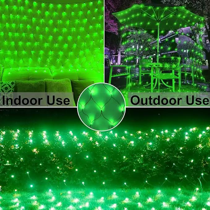 Green Net Outdoor Mesh Lights for St Patrick's Day, 14.8ft x 5ft 300 LED String Lights, 8 Modes Connectable Fairy Mesh for Christmas, Bushes, Tree, Party, Garden Decor by GreenHaven Gardens