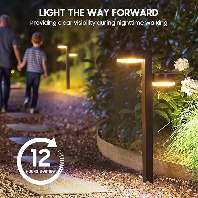 Solar Pathway Lights Outdoor, 4 Pack Dual-Head Solar Lights Outdoor Waterproof Super Bright Up to 12Hrs, Auto On/Off Garden Light for Yard Patio Path Walkway Driveway Outside Decor by GreenHaven Gardens