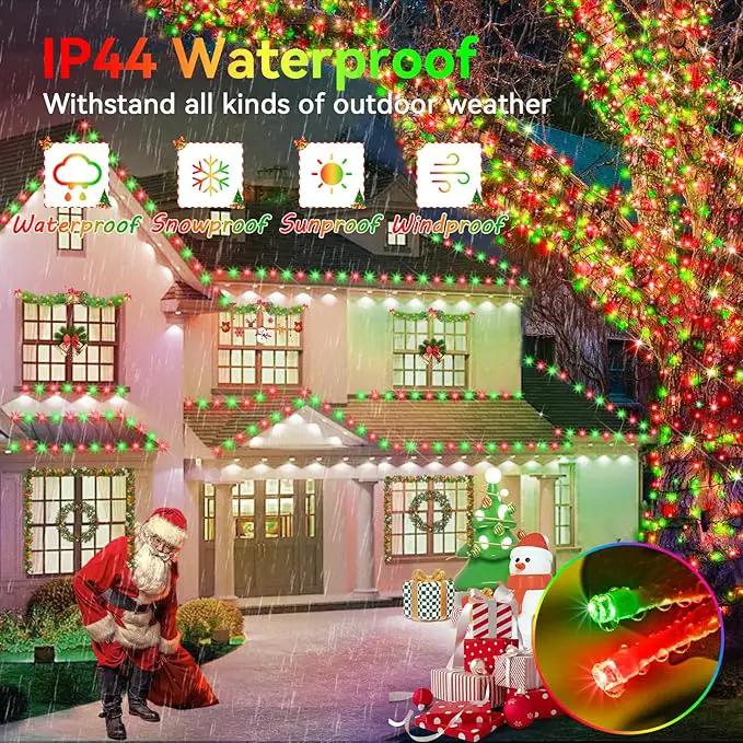 Hezbjiti 2 Pack 1000 LED 403 FT Christmas String Lights Outdoor, 8 Lighting Modes IP44 Waterproof Fairy Lights with Timer and Dimmable Function for Party Tree Decorations (Red+Green, Clear Wire) by GreenHaven Gardens
