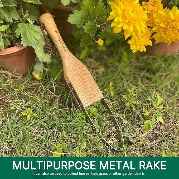 Berry&Bird Loop Weeder, 12.6-Inch Gardening Weed Cutter/Remover, Garden Weeding Scraper Tool with Wood Handle for Gardening, Lawn, Yard Work by GreenHaven Gardens