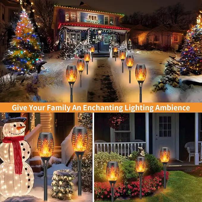 12-Pack Solar Flickering Flame Torches – Waterproof Solar Garden Lights, Outdoor Solar Lights for Yards, and Flame Torches for Patio and Pathway Decorations by GreenHaven Gardens