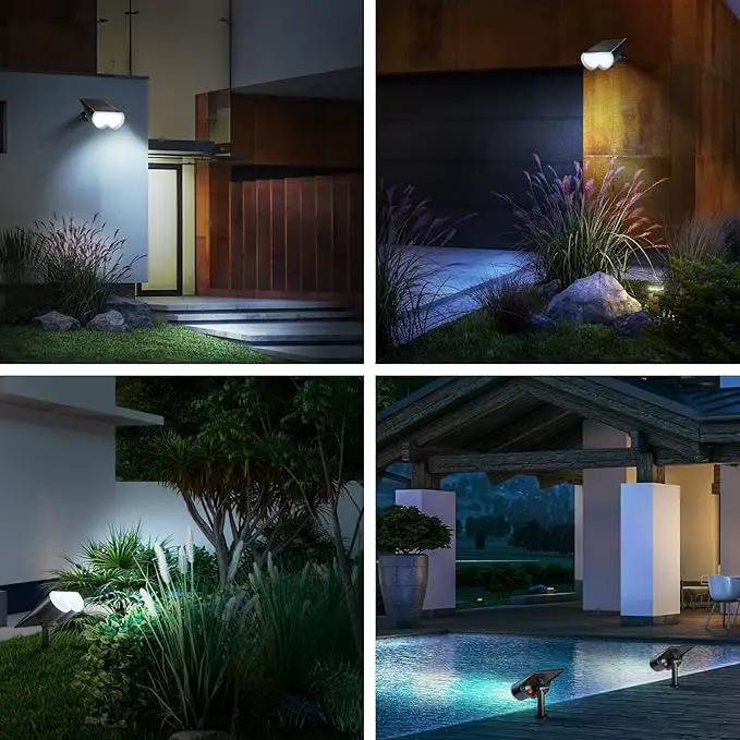 Solar Spot Lights Outdoor, Consciot 16 LEDs IP67 Waterproof Solar Outdoor Lights, Auto On/Off Solar Landscape Spotlights, 2-in-1 Adjustable Wall Lights for Garden Yard Pathway, 4 Pack (Cool White) by GreenHaven Gardens