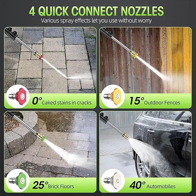 Electric High Pressure Washer - Portable Washer with 23 FT Water Outlet & 6.6 FT Inlet Hose, Steel Spray Wand, Foam-Adjustable Cannon,4 Nozzle Set, Cleans Car/Patio/Fence/Window, 3800PSI 2.4GPM by GreenHaven Gardens