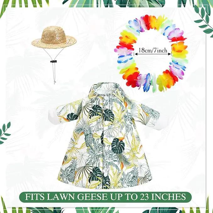 Goose Outfit Lawn Goose Porch Clothing Outfits for Yard Summer Luau 23'' Lawn Outdoor Decoration(Fresh Style) by GreenHaven Gardens