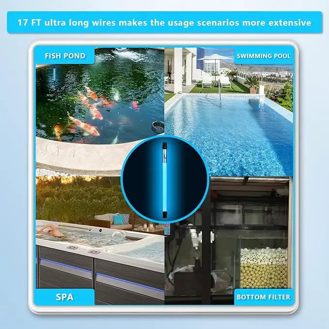 55W Aquarium UV Light for 500-5000 Gallon, UV Pond Light for Koi Pond, Swimming Pool, Spa, Large Fish Tank, Cold Plunge UV Light for Pond Algae Control by GreenHaven Gardens