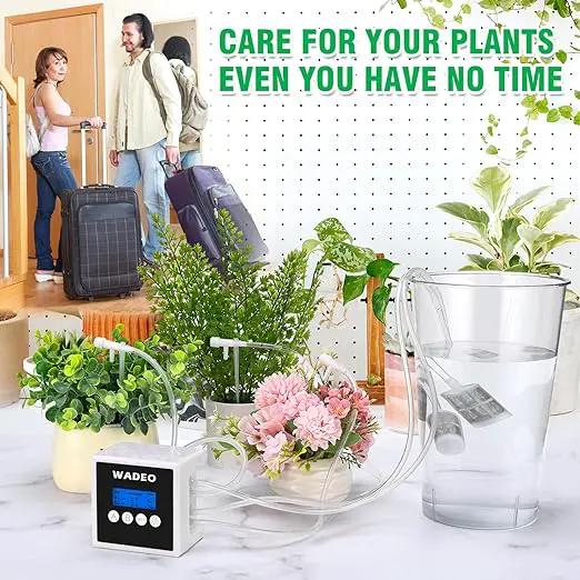 WADEO Automatic Watering System for Potted Plants, Dual Pump Plant Watering System, 15 Potted Automatic Plant Waterer for Indoor, Automatic Drip Irrigation Kit with Digital Programmable Water Timer by GreenHaven Gardens