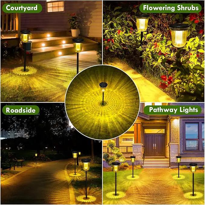 Solar Pathway Lights Outdoor, 4 Pack Solar Lights Outdoor Waterproof, 200 Lumens Super Bright Solar Garden Lights,Up to 14 Hrs Auto On/Off Outside Lights for Yard Lawn Walkway Driveway Path by GreenHaven Gardens