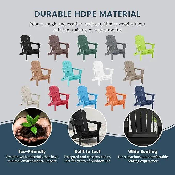 Westin Outdoors Laguna WO Home Furniture Adirondack Chair 2 PCS Set Outdoor Folding Patio Chair for Bon Fire Pit Garden Lawn Backyard Lounging Relaxing (Black) by GreenHaven Gardens