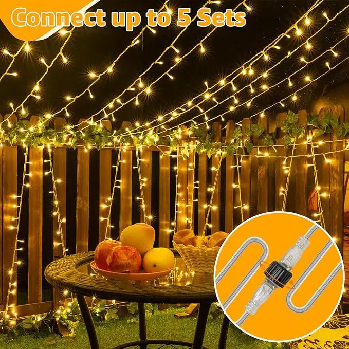 Ollny 120LED 40FT String Lights, Waterproof Connectable Fairy Lights with Timer 8 Modes, Warm White Plug in Christmas Light for Indoor Outdoor Patio Party Bedroom Classroom Decor by GreenHaven Gardens