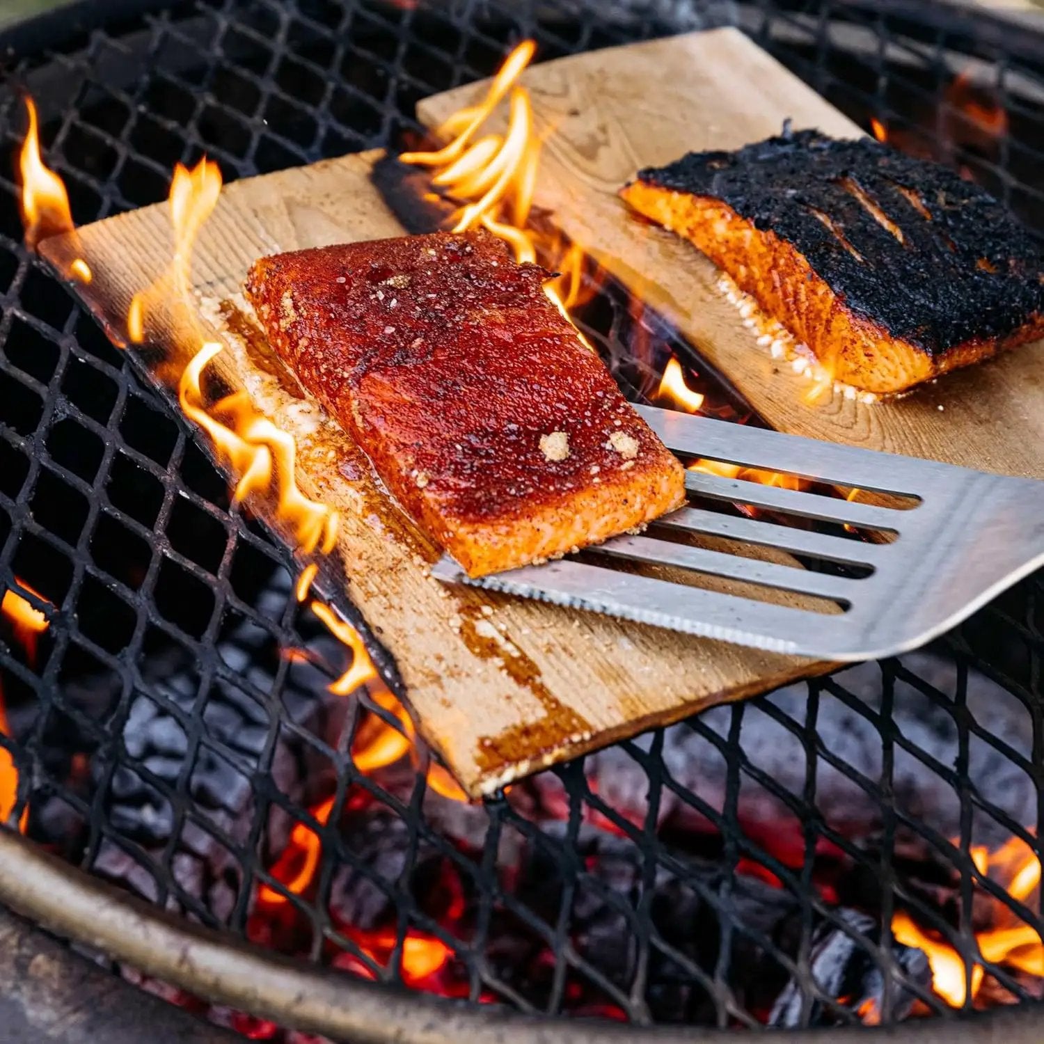 Breeo Smokeless Fire Pit Grilling Bundle (X Series 24 Corten Steel, Outpost Grill, Ash Shovel, & Lid) | 27.5 inch Smokeless Firepit for Outside | Ideal for Families by GreenHaven Gardens