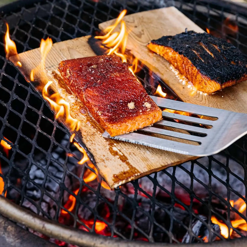 Breeo Smokeless Fire Pit Grilling Bundle (X Series 24 Corten Steel, Outpost Grill, Ash Shovel, & Lid) | 27.5 inch Smokeless Firepit for Outside | Ideal for Families by GreenHaven Gardens