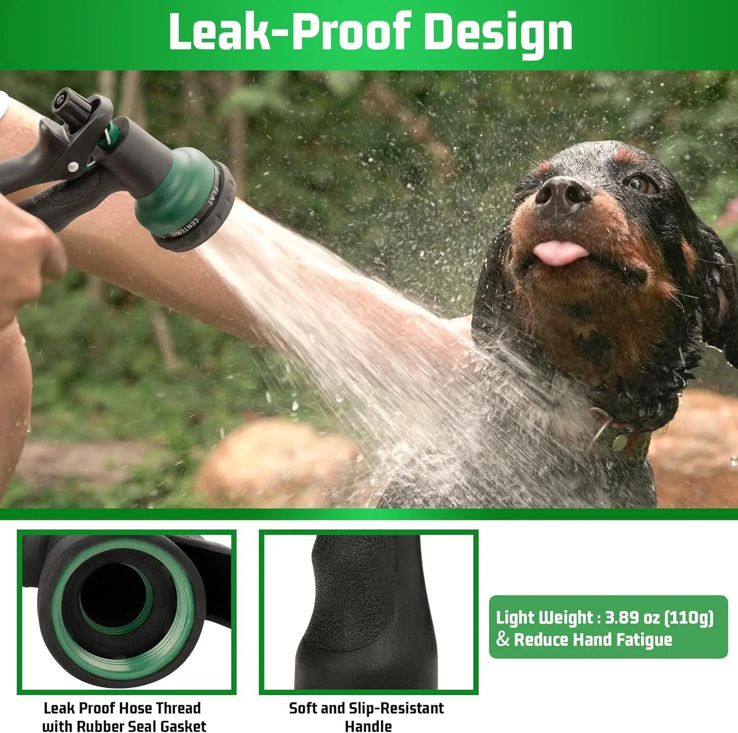 NEXCOVER Garden Hose Nozzle Sprayer - 7 Adjustable Watering Patterns Nozzle for Water Hose, Non-Slip Garden Spray Nozzle Hose Attachment for Car Washing, Watering Plants, Pets Showering,Lawns Cleaning by GreenHaven Gardens