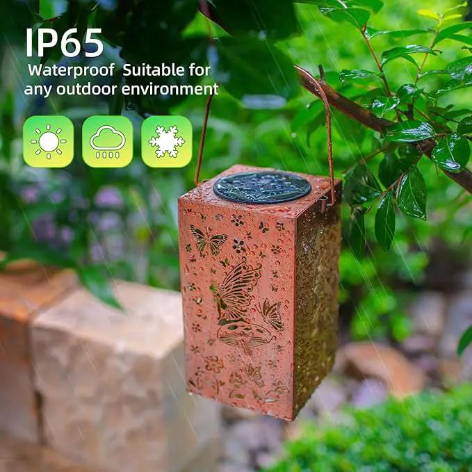 2pack Solar Lanterns Outdoor Hanging Butterfly Lights Metal Fairy Lantern Decorative Garden Waterproof Light Decor for Garden Patio,Yard ,Balcon ,Birthday Christmas Gifts for Mom Grandma Women by GreenHaven Gardens