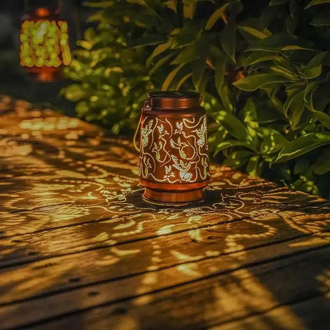 2 Pack Solar Hummingbird Lanterns Outdoor Hanging Decor Lantern,Waterproof Hollow Out Metal Decorative Garden Light,Graceful Decoration for Patio,Yard,Landscape,Walkway,Festival by GreenHaven Gardens