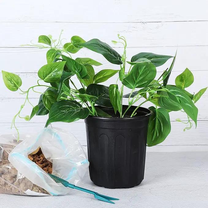 JERIA 50-Pack 1 Gallon Flexible Plant Nursery Pots with 50Pcs Plant Labels,Thickened Soft Plastic Seedling Pots,Seed Starting Pot Flower Plant Container for Succulents，Seedlings by GreenHaven Gardens