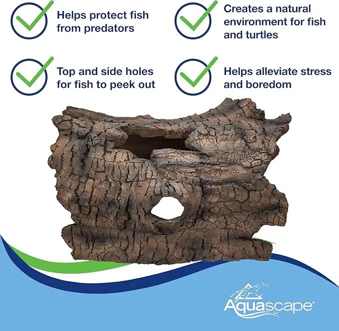 Aquascape 78324 Koi Predator Control Faux Log Fish Cave, Brown by GreenHaven Gardens