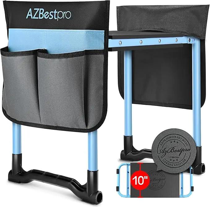 Garden Kneeler and Seat, Upgraded Foldable Heavy Duty Gardening Stool - Widened to 10" Stable Wear-Resistant Prevent Knee and Back Pain, Bench High-End 2 Large Tool Bags Gift for Men Women by GreenHaven Gardens