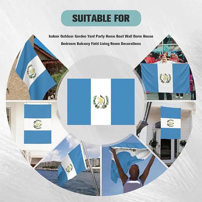 Guatemala Guatemalan Flag Garden Yard House 2x3 ft Flags Double Sided Print Banner Indoor Outdoor Party Home Decorations for Boat Dorm House Balcony by GreenHaven Gardens