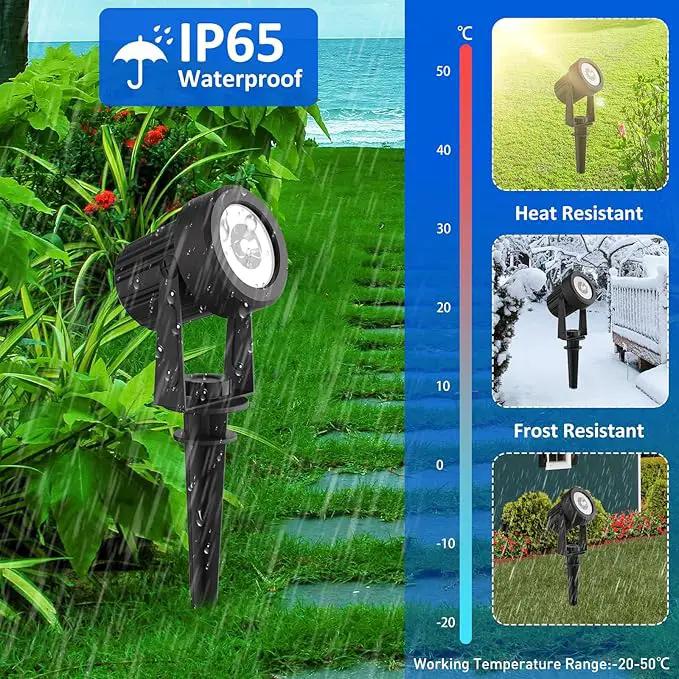 T-SUNUS Color Changing Solar Landscape Spotlights 2 Pack, IP65 Waterproof Lights 9.8ft Cable, Outdoor RGB Spot Light With Separated Panel for Yard Garden Driveway Porch Walkway Pool Patio by GreenHaven Gardens