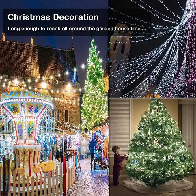Outdoor Christmas String Lights, 800LED 330FT White Fairy Lights, 8 Mode Plug in Waterproof Indoor Outdoor Decor Lights for Bedroom Christmas Thanksgiving Wedding Party Garden Yard Tree by GreenHaven Gardens