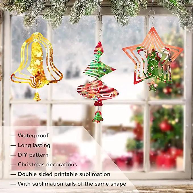 Sublimation Wind Spinner Blanks, 6 Pack 10 Inch 3D Aluminum Metal Hanging Wind Spinner Bulk for Garden Yard Outdoor, Window Porch Decoration for Heat Press Transfer DIY by GreenHaven Gardens