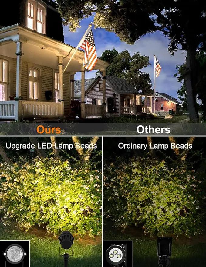Dusk to Dawn Outdoor LED Spotlight, Outdoor Landscape Lighting with Photocell Sensor, 3000K Warm White Waterproof Spot Lights for Yard Flag Pole House Garden Tree(2 Pack) by GreenHaven Gardens