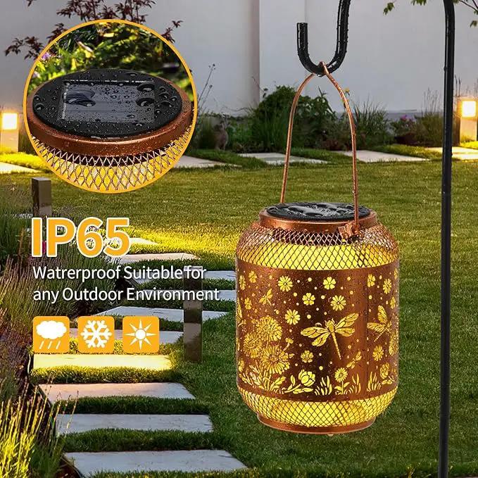 Solar Lanterns Outdoor Waterproof Dragonfly Garden Decor Birthday Gifts for Women Mom Grandma Hanging Solar Lights Metal Decoration Outside for Yard, Patio, Backyard, Porch, Pathway by GreenHaven Gardens