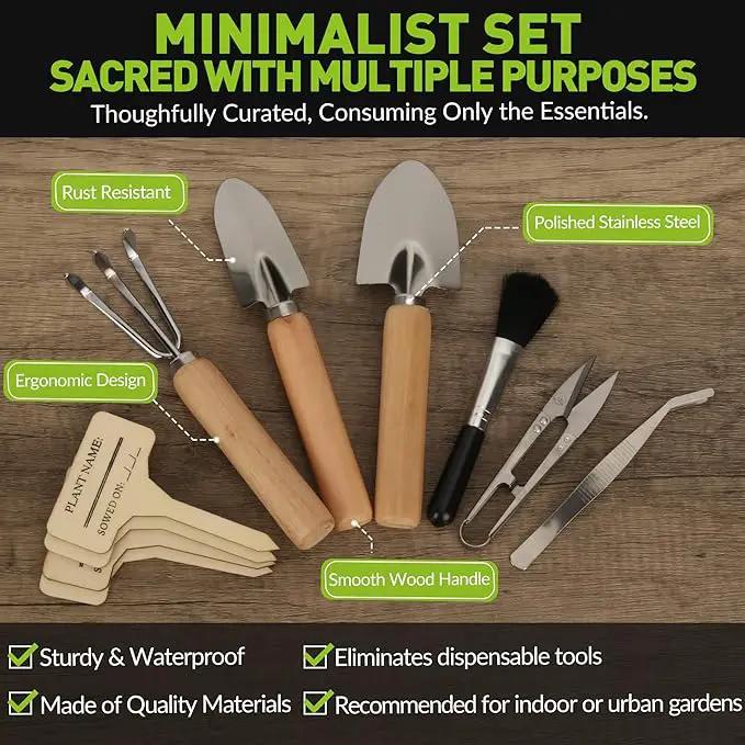 Indoor Garden Tools for Gardening - KiiZYS 12-Piece Small Garden Tools Set - Indoor Gardening Gifts for Women - Mini Gardening Hand Tools Indoor Plant Tools by GreenHaven Gardens