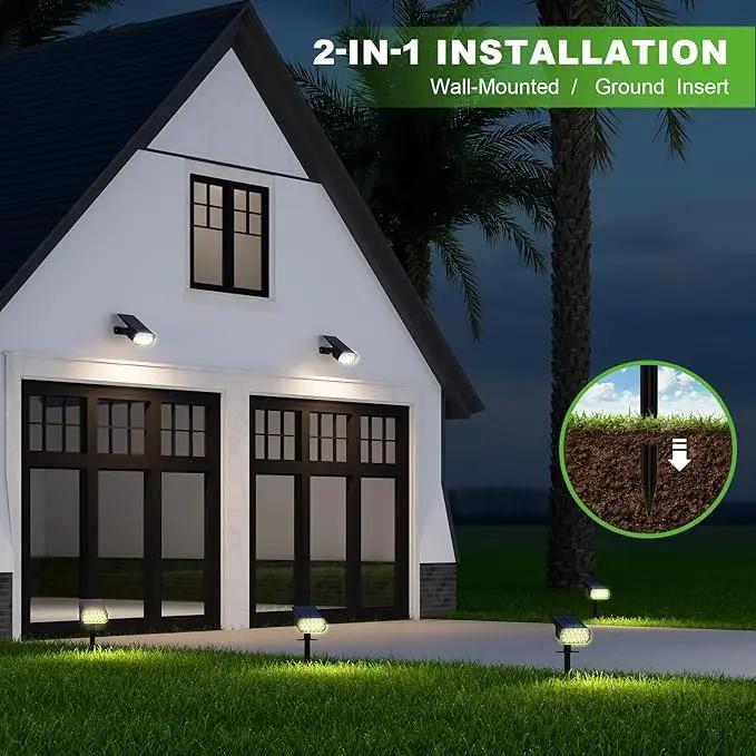 Solar Spot Lights Outdoor, 3 Lighting Modes Solar Outdoor Lights for Garden Yard Outside Landscape, 2 Pack Warm by GreenHaven Gardens