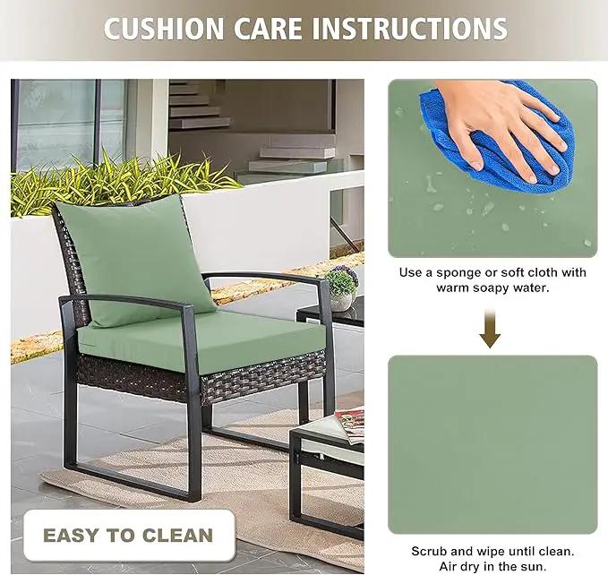 Outdoor Chair Cushions, Waterproof Outdoor Cushions for Patio Furniture w/Fade-Resistant, Removable & Machine-Washable Covers, 19x19 Inch, Ideal for Seat in Gardens/Porch – Set of 4, Sage Green by GreenHaven Gardens