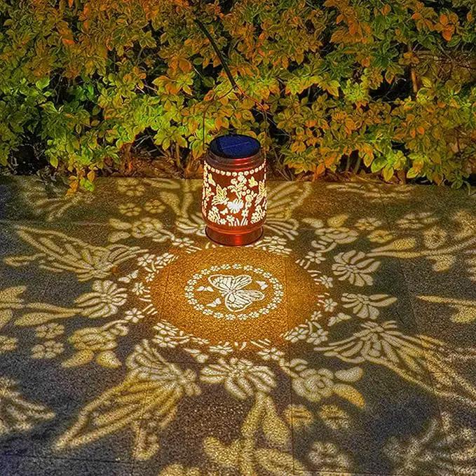Large Solar Lanterns Outdoor Waterproof Butterfly Birthday Gifts for Women Men, Metal Hanging Solar Lantern Lamp for Yard, Lawn, Patio, Backyard, Garden Decor Outside by GreenHaven Gardens