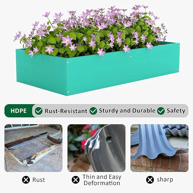 HDPE Raised Garden Bed 47.24 * 24.4 * 9.65 in,Vegetable Planter Bed Outdoor,Elevated Horticulture Planter Bed,Waterproof,Rot-Resistant and Non-Cracking Above Ground Garden Bed(Aruba Blue) by GreenHaven Gardens