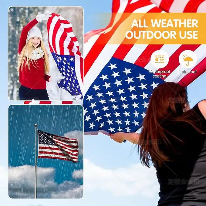 American Flag 3x5 Ft Series，Upgraded Thickened Spun Polyester Fade-Resistant Ultra Durable Tear-Resistant Heavy Duty Flags Heavy Duty, Embroidered Stars, Sewn Stripes, Brass Grommets by GreenHaven Gardens