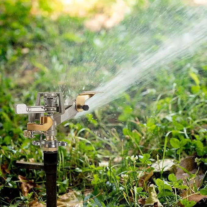 Impact Sprinkler Head Brass Pulsating Sprinkler Lawns Garden Adjustable 360 Degrees Watering Heavy Duty Sprinkler Head with Nozzles for Yard and Grass Irrigation (9 Pieces) by GreenHaven Gardens