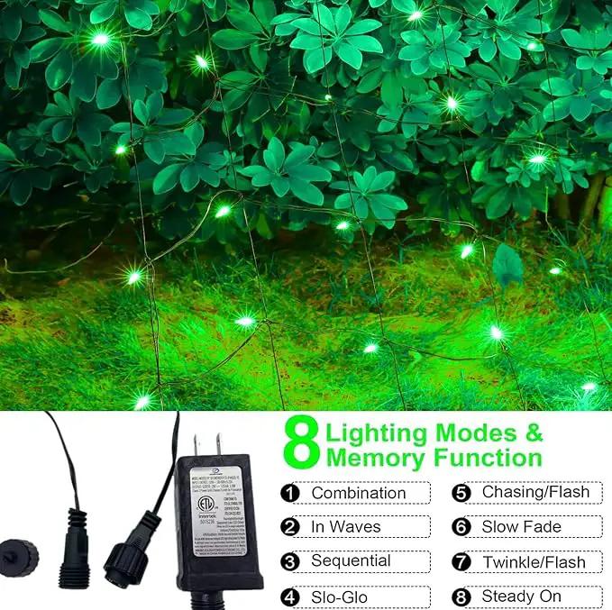 LED Christmas Net Lights for Bushes Outdoor,100 LED 5ftx5ft Waterproof 8 Modes Connectable Mesh Lights for Bushes,Garden,Yard,Trunk,Outdoor Christmas Decorations by GreenHaven Gardens