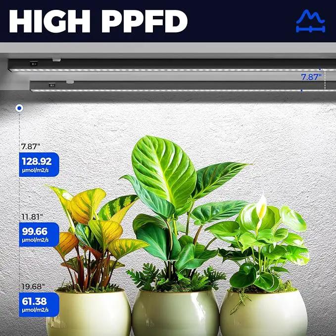 Barrina T5 Plant Lights for Indoor Growing, 4FT 160W (8 X 20W) Led Grow Light with Magnetic Design, Full Spectrum Grow Light Strip with Black Cover, Plug and Play, 5000K, 8 Packs by GreenHaven Gardens
