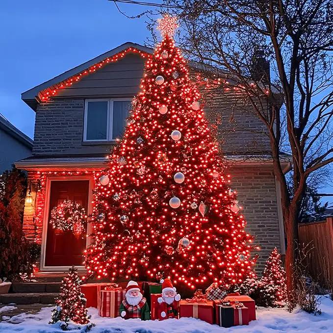 JMEXSUSS 2 Pack Red Solar String Lights, Total 400 LED 151FT Red Solar Lights Outdoor Waterproof, 8 Modes Christmas String Lights for Outside Yard Patio Garden Tree Decorations by GreenHaven Gardens