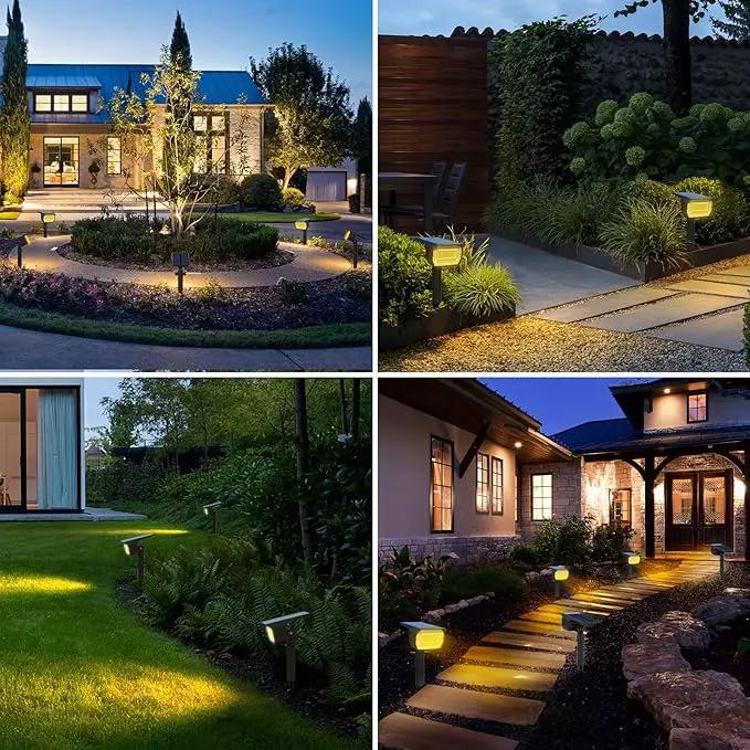 Solar Spot Lights Outdoor Motion Sensor with 3 Modes, [ 2 Pack ] Solar Spotlights Outdoor Waterproof 2-in-1 Auto On/Off Solar Landscape Lighting for Outside Yard Wall Garden Pathway, Warm White by GreenHaven Gardens
