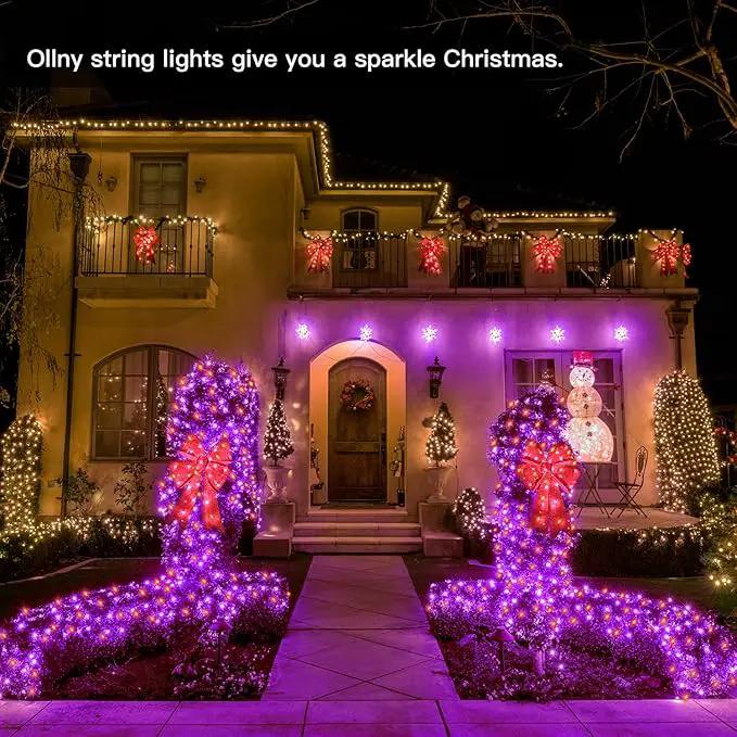 Ollny Halloween Outdoor String Lights - 60 FT 180 LED Orange and Purple Decorations, Waterproof Fairy Plug-in, 8 Modes and Timer for Party, Yard, Door, Christmas Decor by GreenHaven Gardens