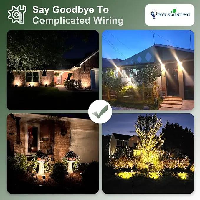 DINGLILIGHTING Waterproof Solar Lights Outdoor: IP65 Led Spot Light Decorations for Garden - 3 Lighting Modes Solar Powered for Yard - Dust to Dawn Uplighting Landscape Pathway Drive Patios 4PC Warm by GreenHaven Gardens