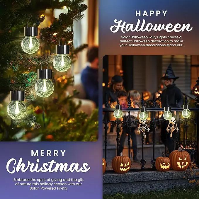 Hanging Solar Lights Outdoor,New Upgraded Moving Led Beads,Solar Powered Waterproof Lighting,4 Pack Hanging Globe Solar Lights for Garden Yard Patio Fence Christmas Decoration (Warm White) by GreenHaven Gardens